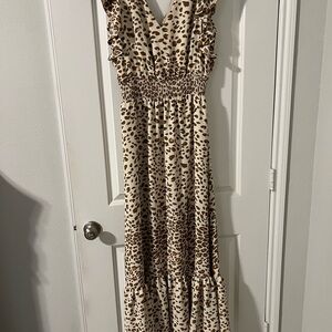 Express Leopard Print Maxi Dress
